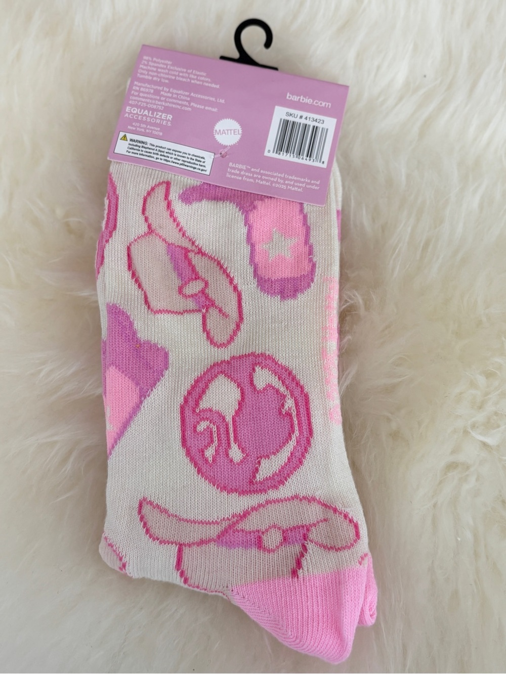 Barbie Crew Socks Cowgirl Western Boot & Hat - Picture 2 of 4